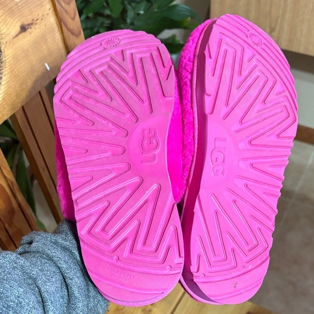 UGG Vibrant Pink Fuzzy Slippers